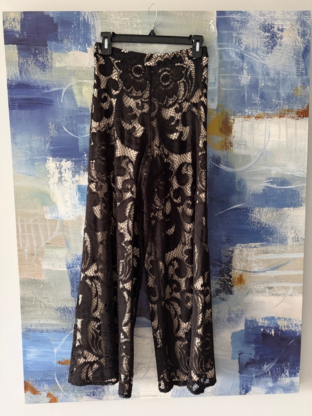 Black Lace Overlay Pants